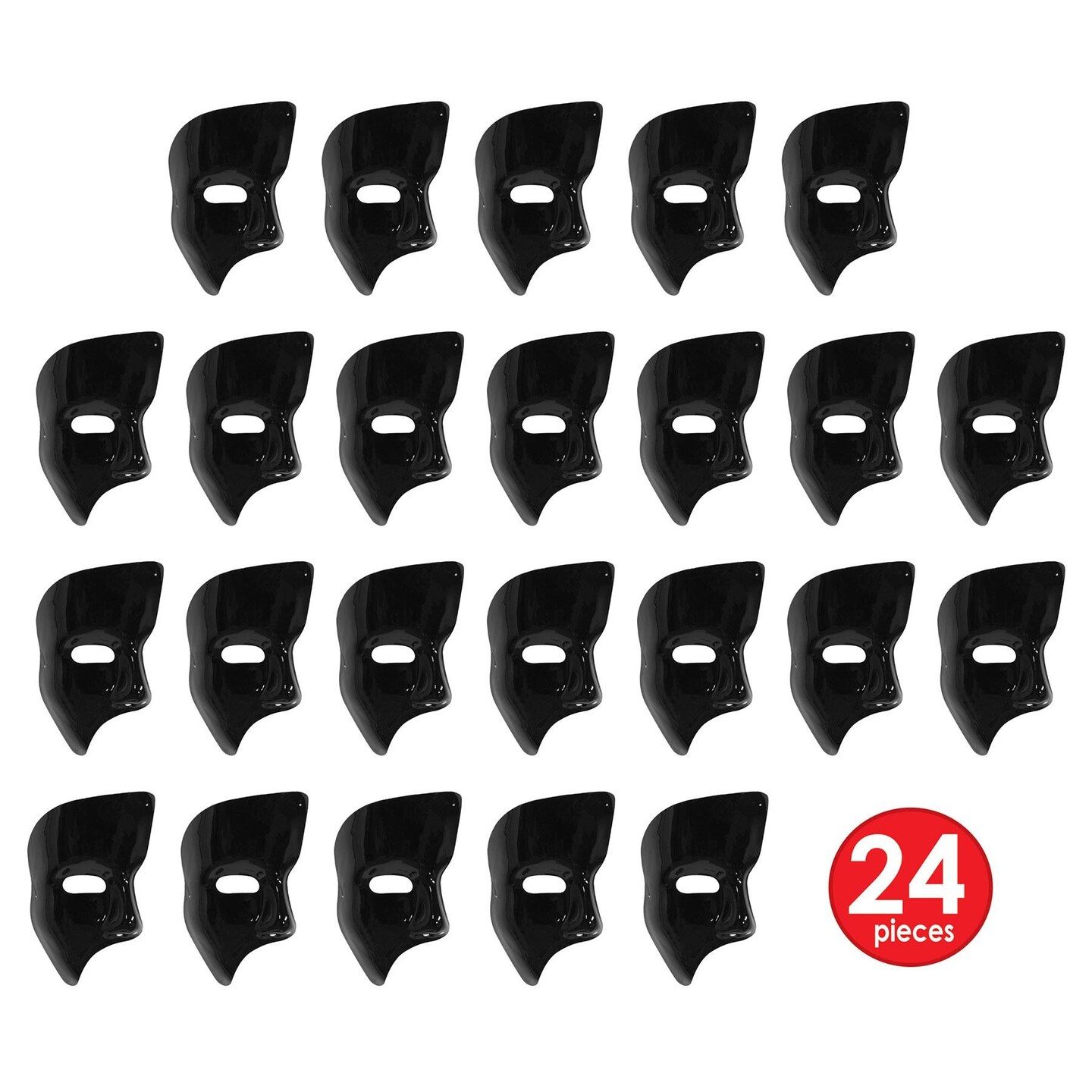 24 Pack Beistle Mardi Gras Phantom Mask - black