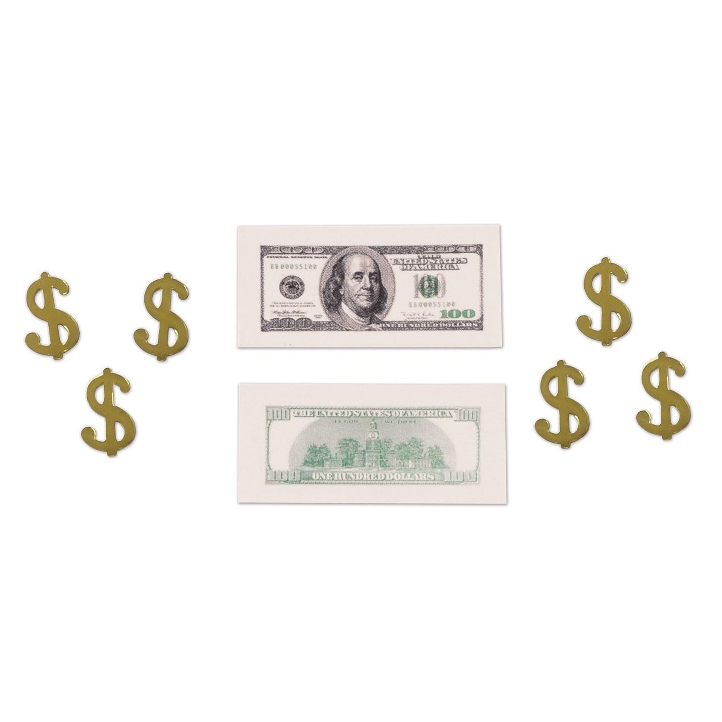 12 Pack Beistle Big Bucks Print-Fetti Party Decoration (0.5 Oz/Pkg)