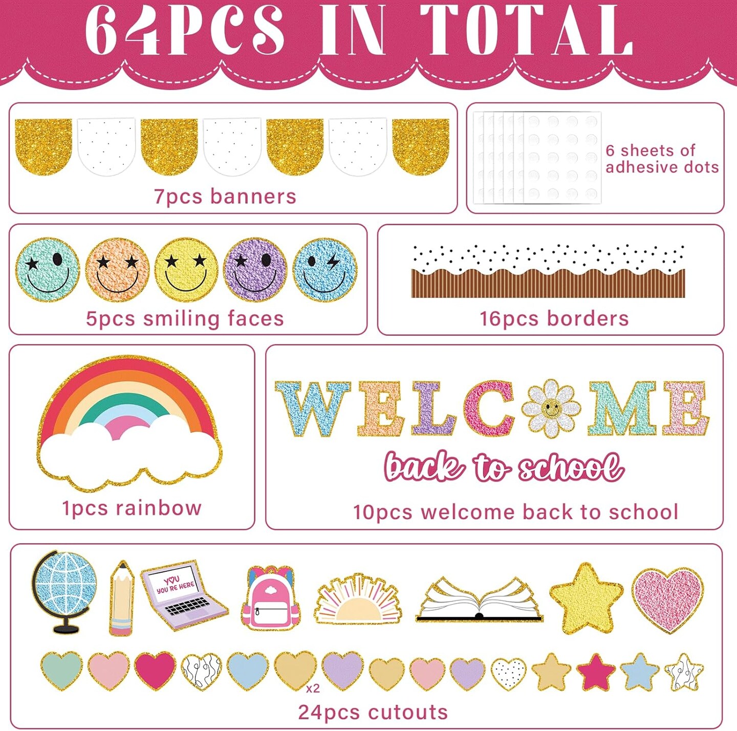 Welcome Back to School Bulletin Board Set - Boho Groovy (Colorful)