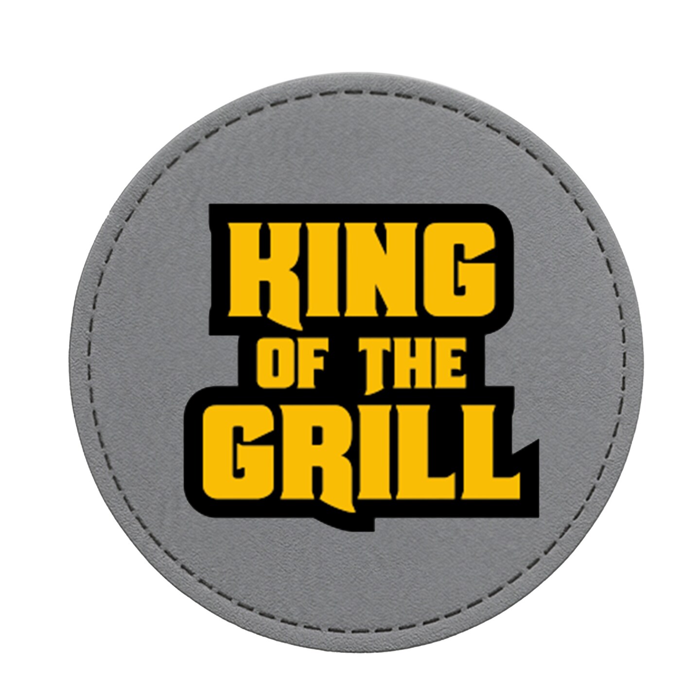 Engravable Leather Patch Blanks for Hats, Jackets & Bags – Laserable Faux Leather Patches with Adhesive & Stitch – Leatherette Apparel Patches (Circle, 5 Pack)