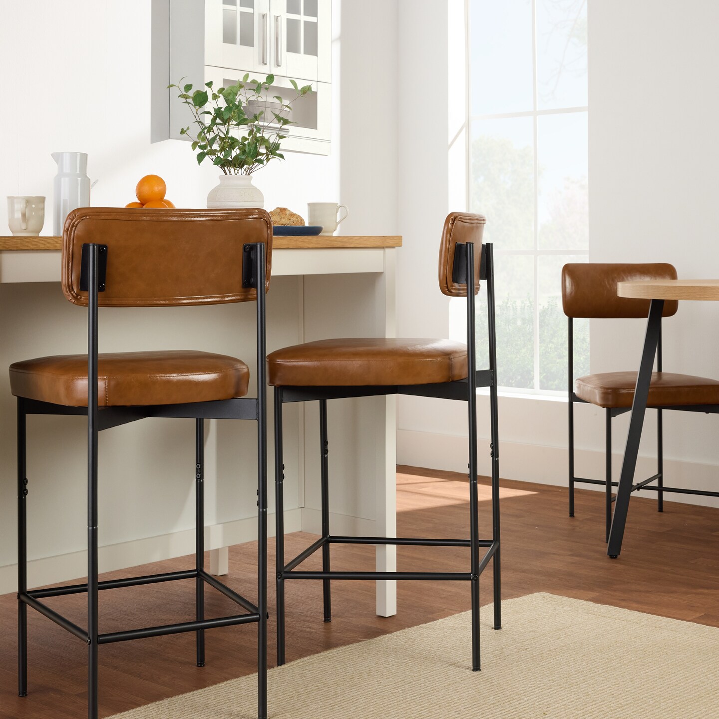 Best Choice Products Set of 2 Faux Leather Counter Stools for Kitchen Island and Dining w/ Metal Frame