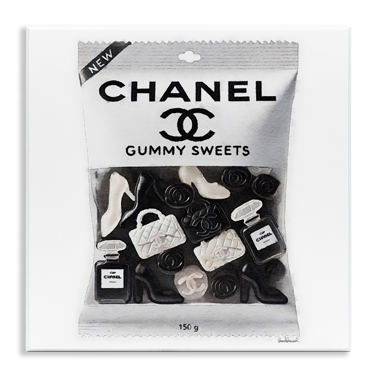 Stupell Industries White & Black Fashion Candy Wall Plaque Art Design by Amanda Greenwood