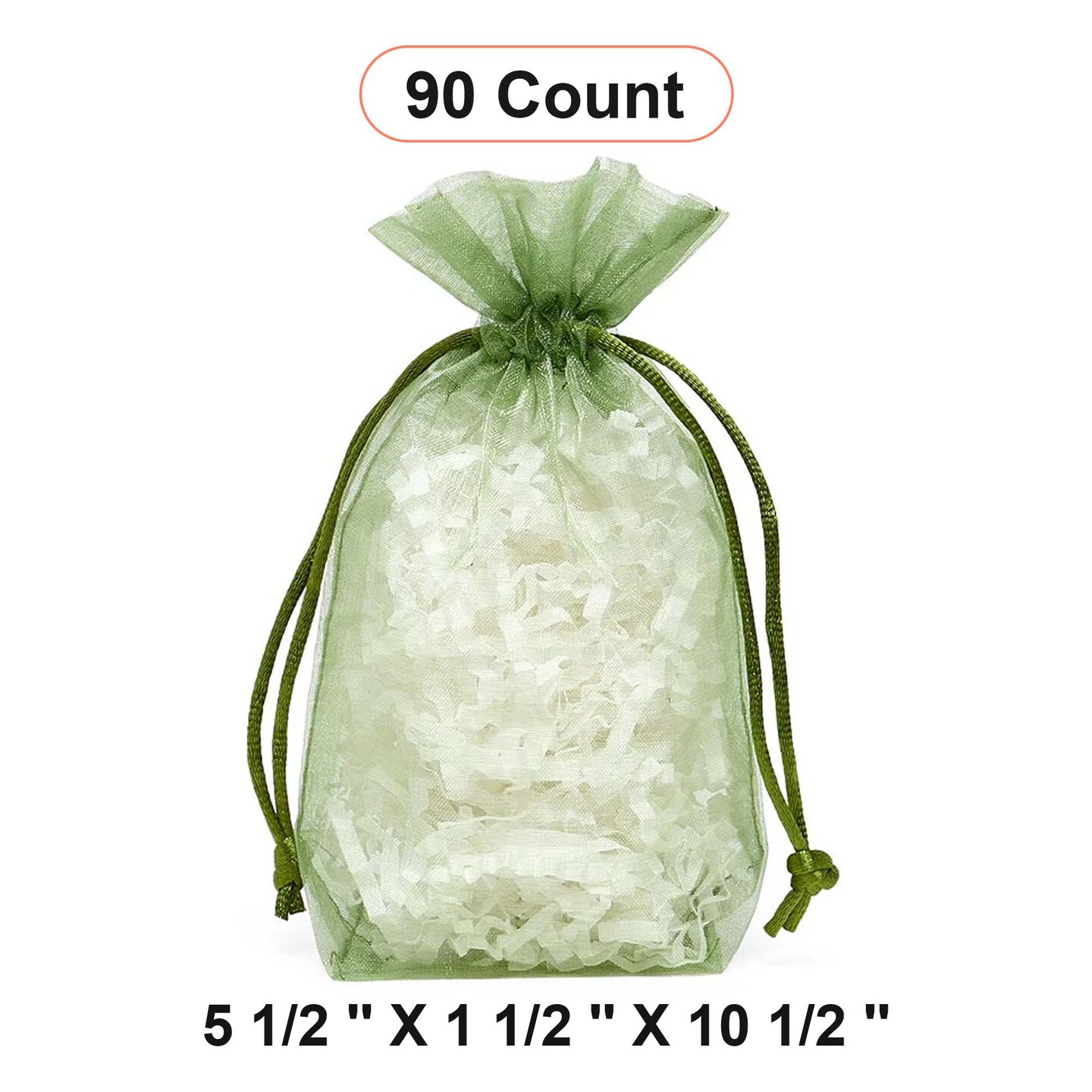 Flat Bottom Organza Bags 5 1/2 '' X 1 1/2 '' X 10 1/2 '' for Custom Favors