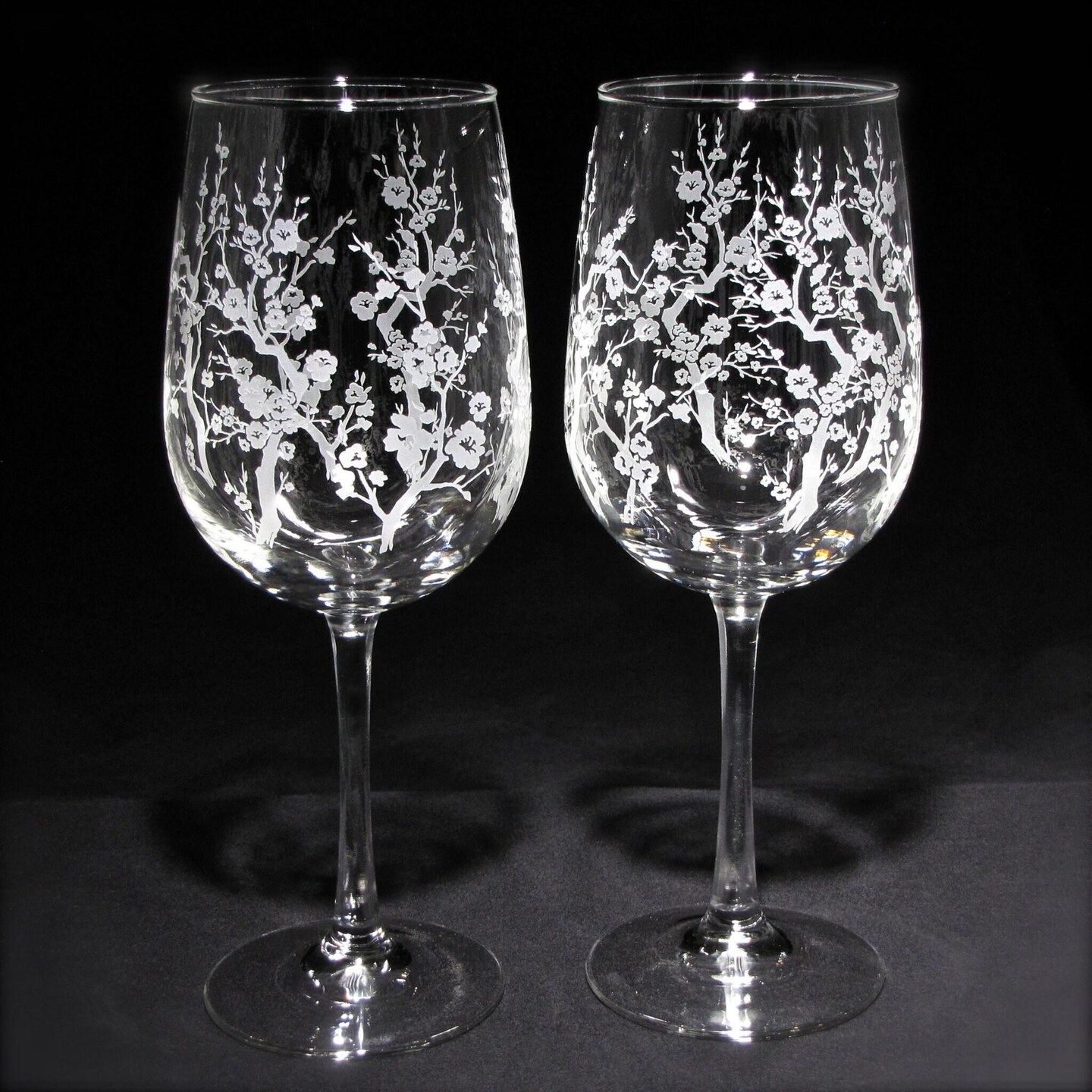 2 Cherry Blossom Wedding Wine Glasses Spring Wedding Gift | MakerPlace by  Michaels
