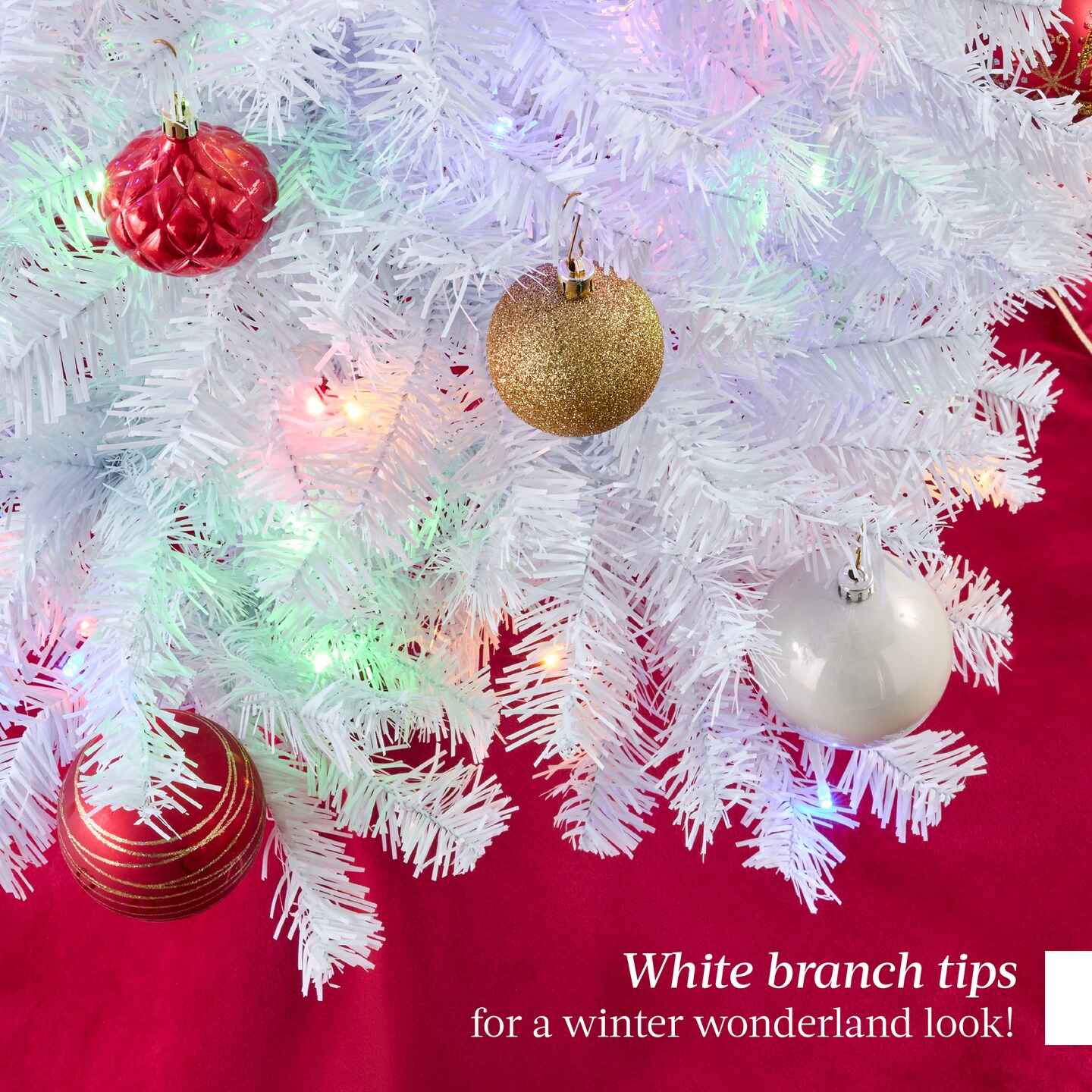 Best Choice Products Pre-Lit White Pencil Christmas Tree w/ Foldable Base, 2-in-1 Multicolor Lights