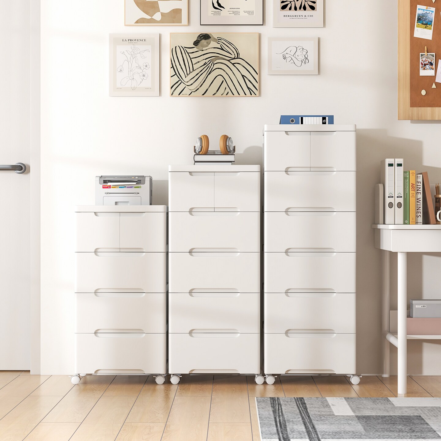 Rolling Storage Cabinet with Universal Wheels