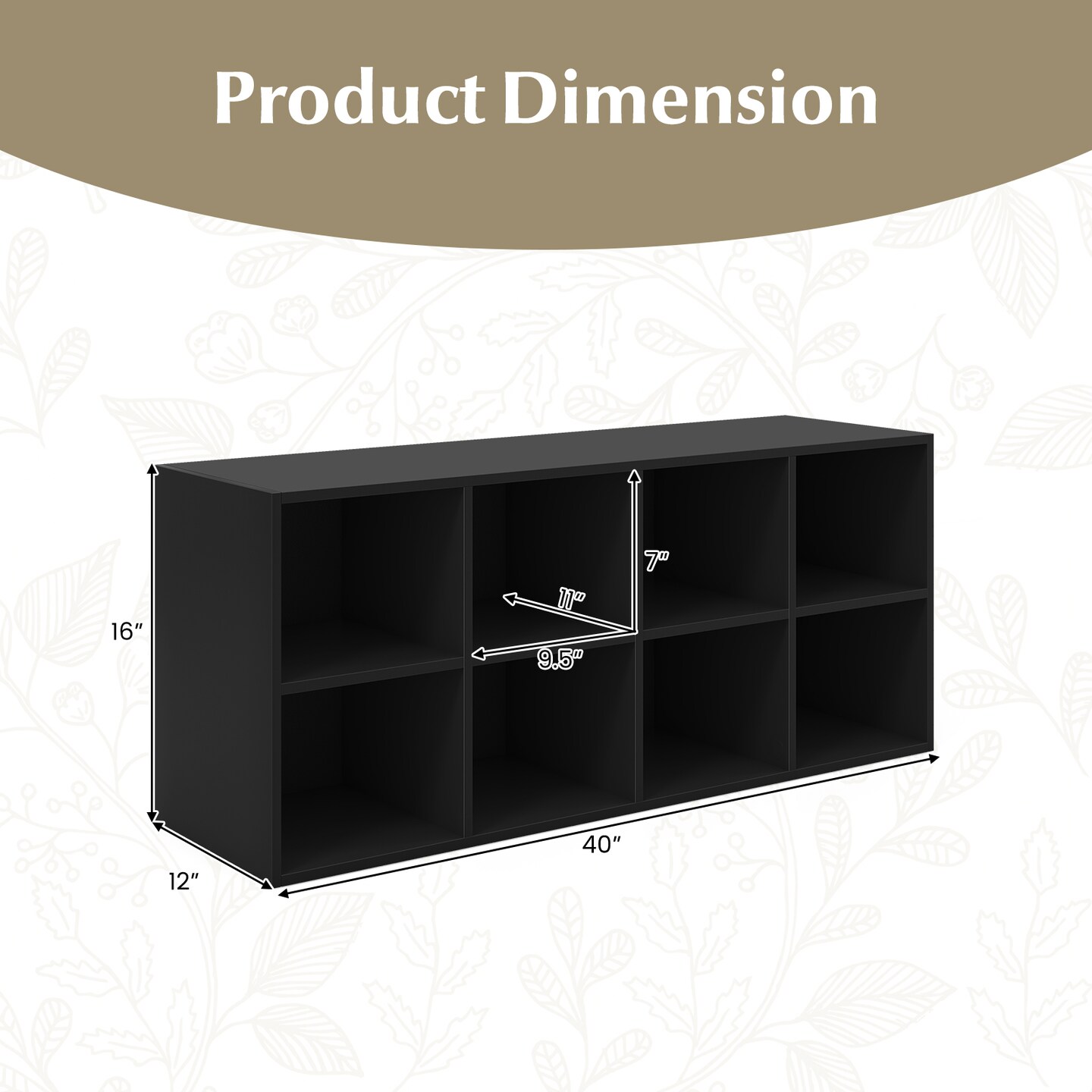 8 Cubbies Shoe Organizer with Screws and Non-Slip Foot Pads