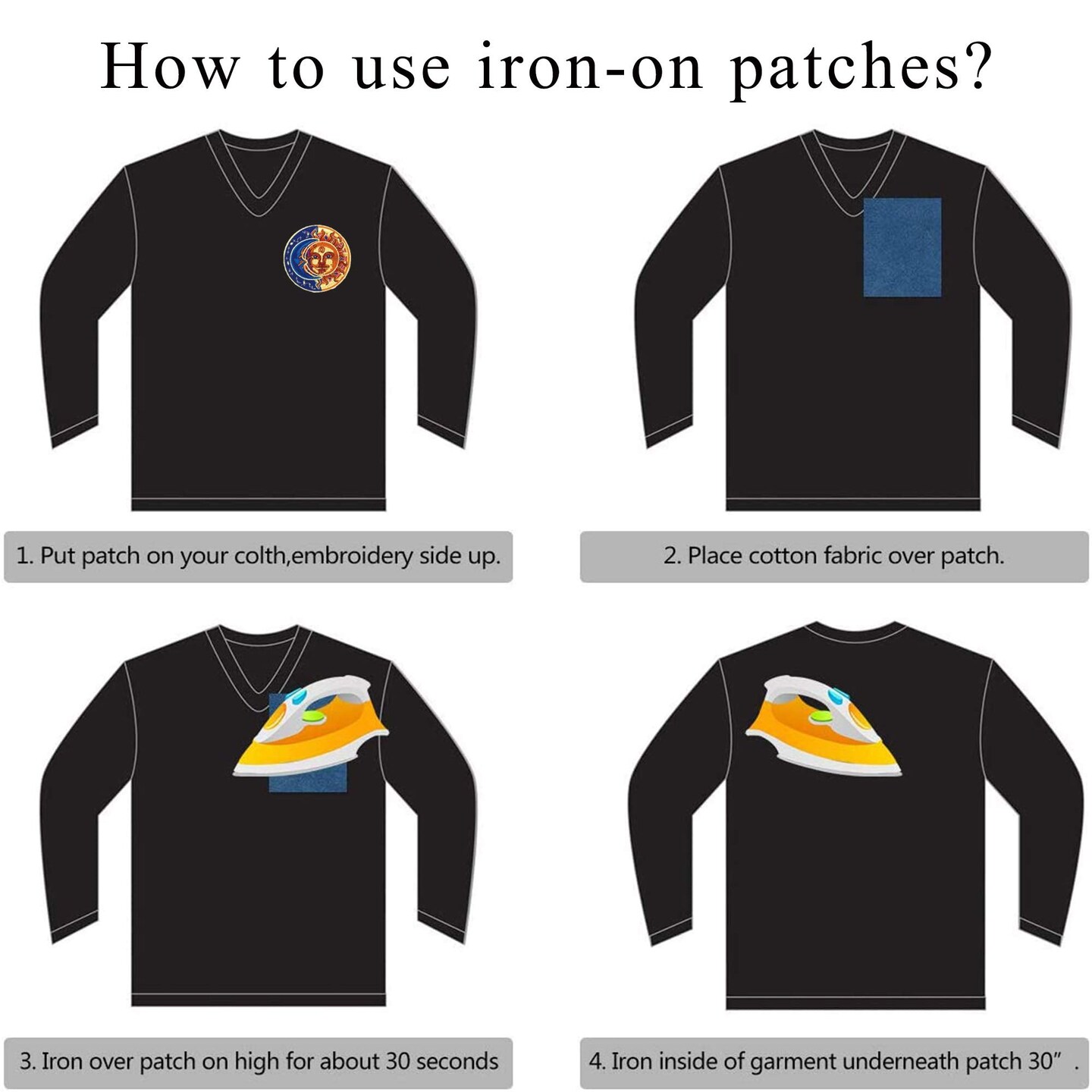 Heart Shaped Iron On Patches, Cute Colorful Embroidered Sew On Love Applique Patches for Clothing Repair and Decoration, 20PCS