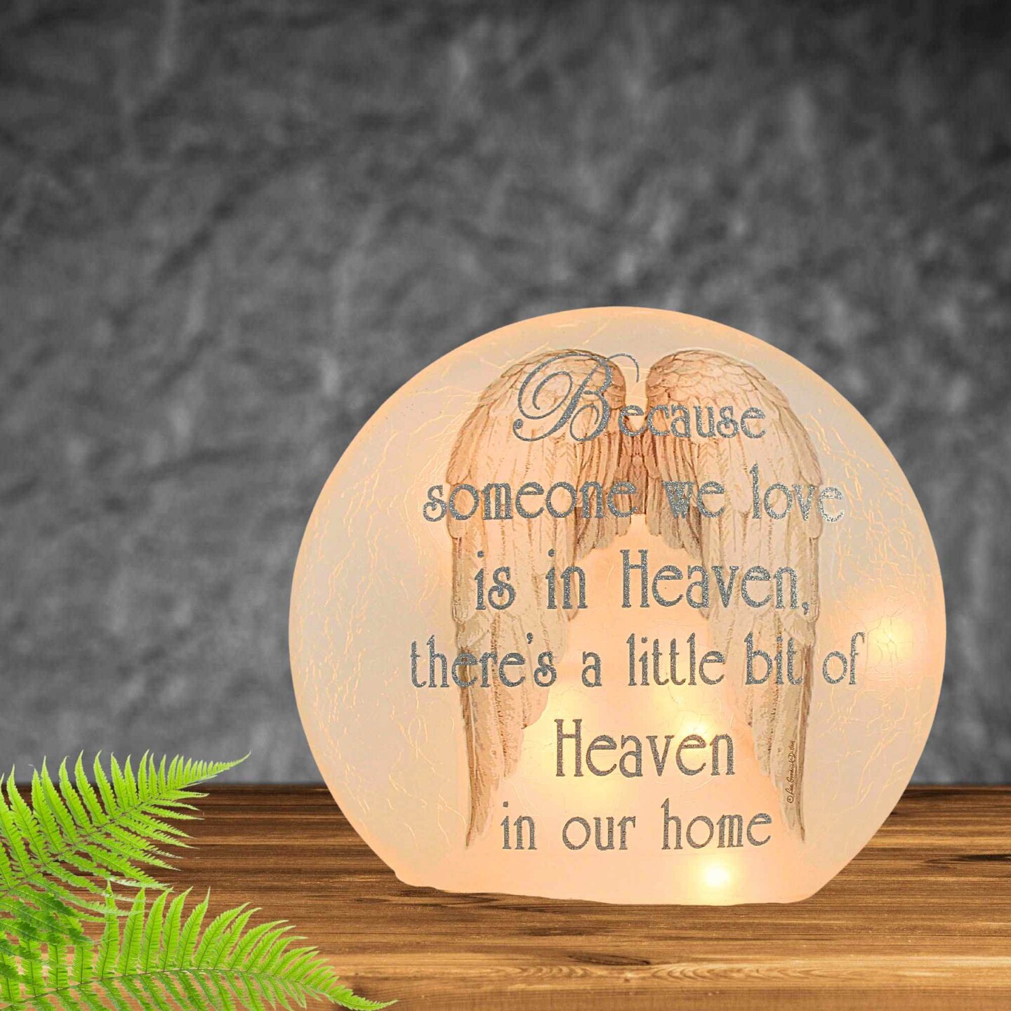 Stony Creek 6.0 Inch Bereavement Sm Pre-Lit Vase Bereavement Lighted Glass Accent , Sympathy Heaven