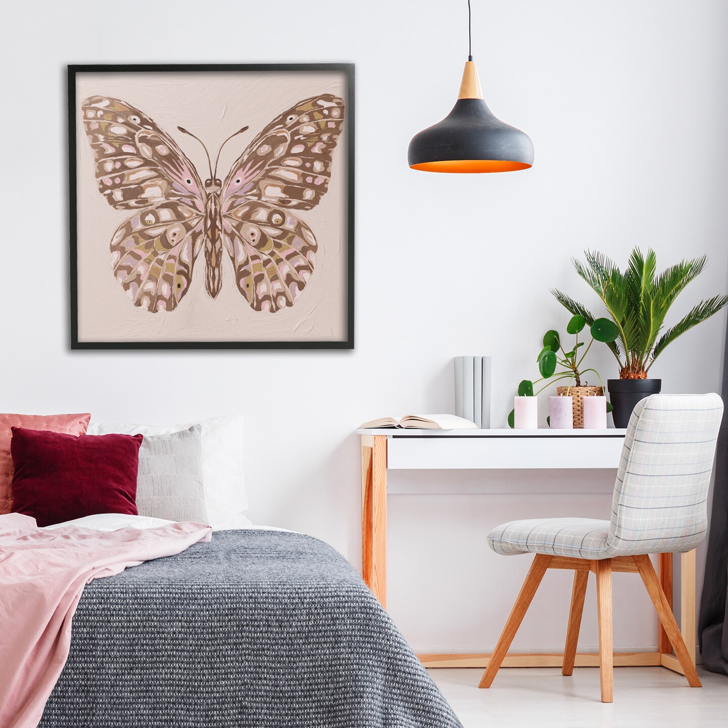 Stupell Industries Butterfly Wings in Neutral Framed Giclee, design by Anna Lischenko