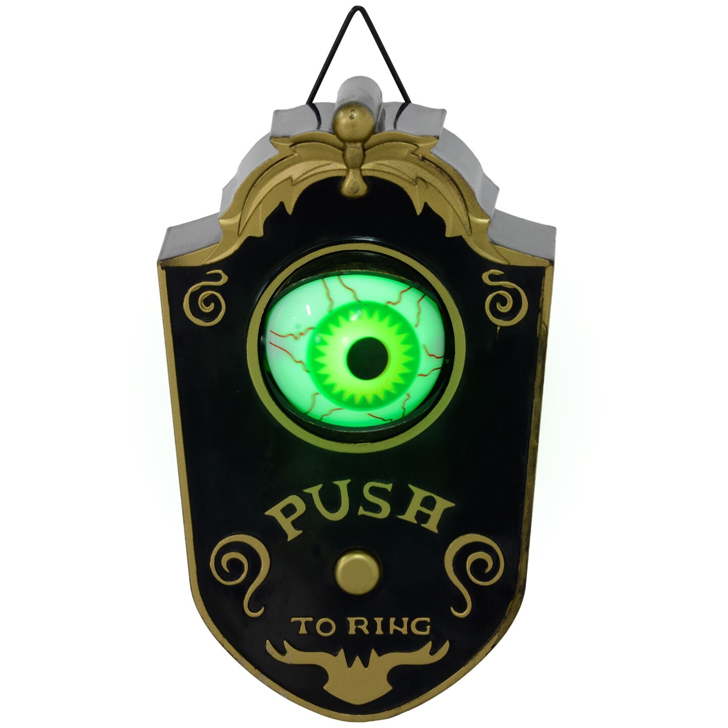 7.1&#x22; Doorbell with Simulation Light-up Eyeball, Halloween Decoration Animatronic, Sound and Motion Activated for Party