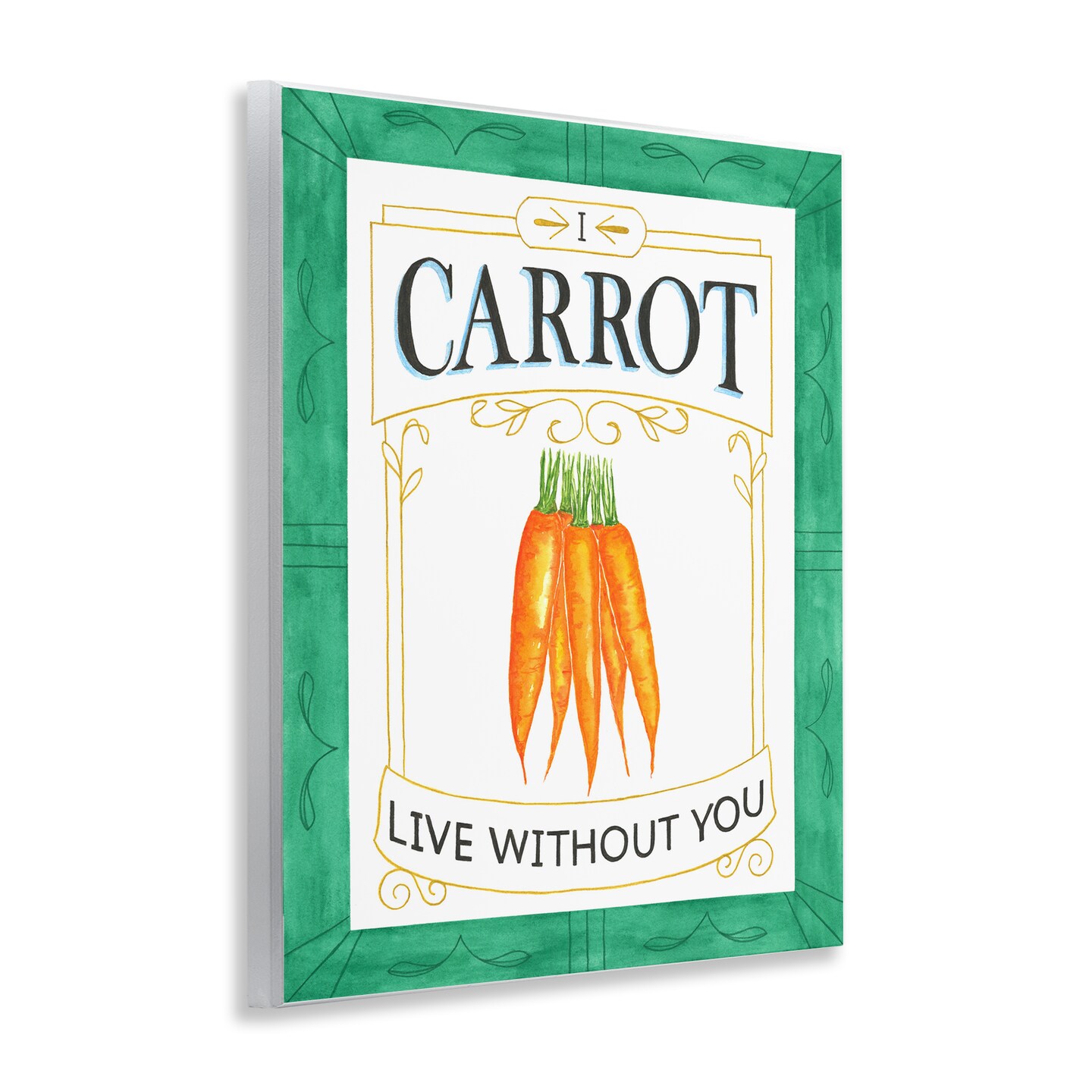 Stupell Industries Carrot Live Without You Pun Wall Plaque, design by Lara Beeston