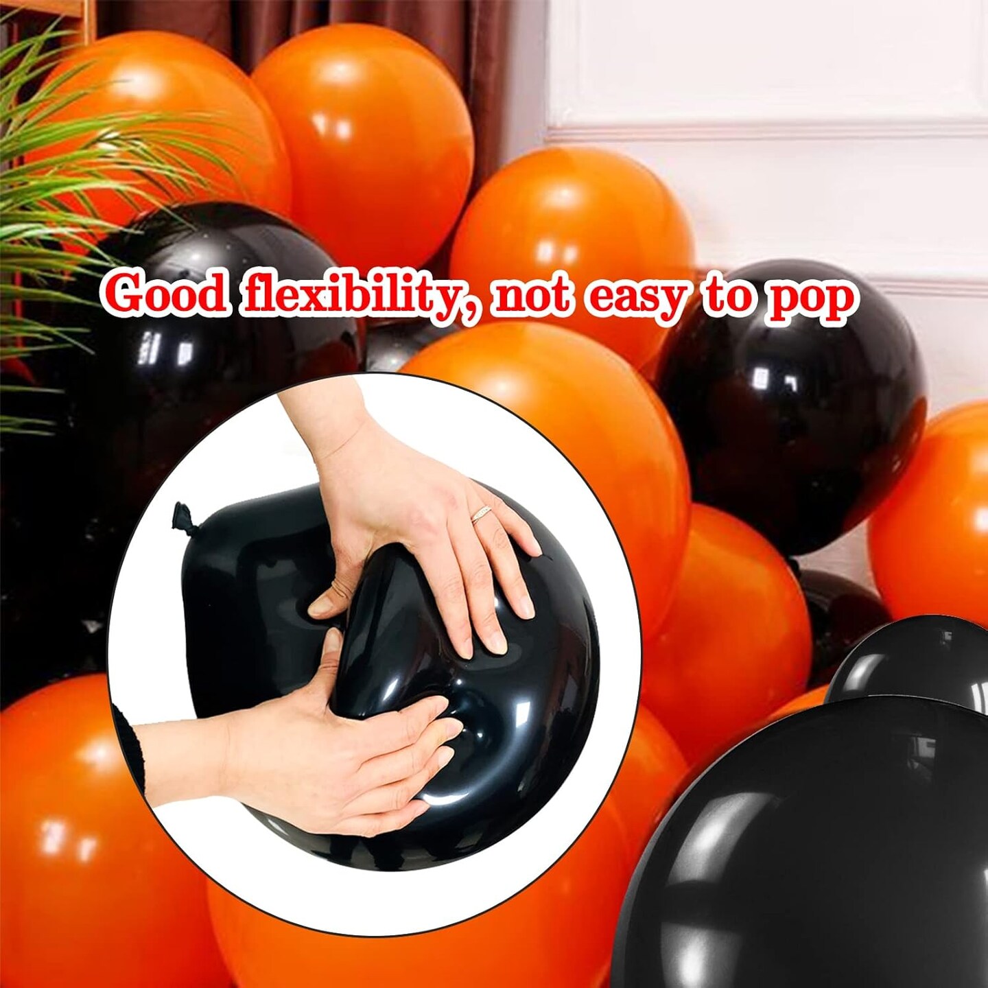 Orange Confetti Balloon Halloween Latex Party Balloons(Orange and Black Balloons)