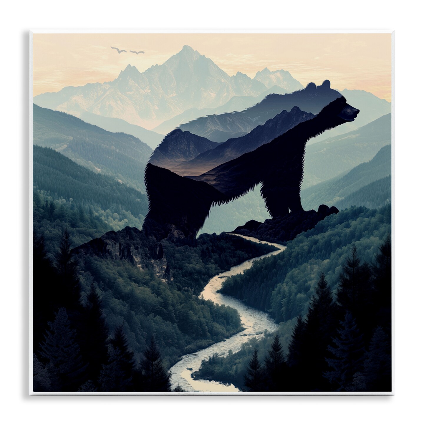 Stupell Industries Bear Rock Silhouette Wall Plaque, design by Jim Baldwin