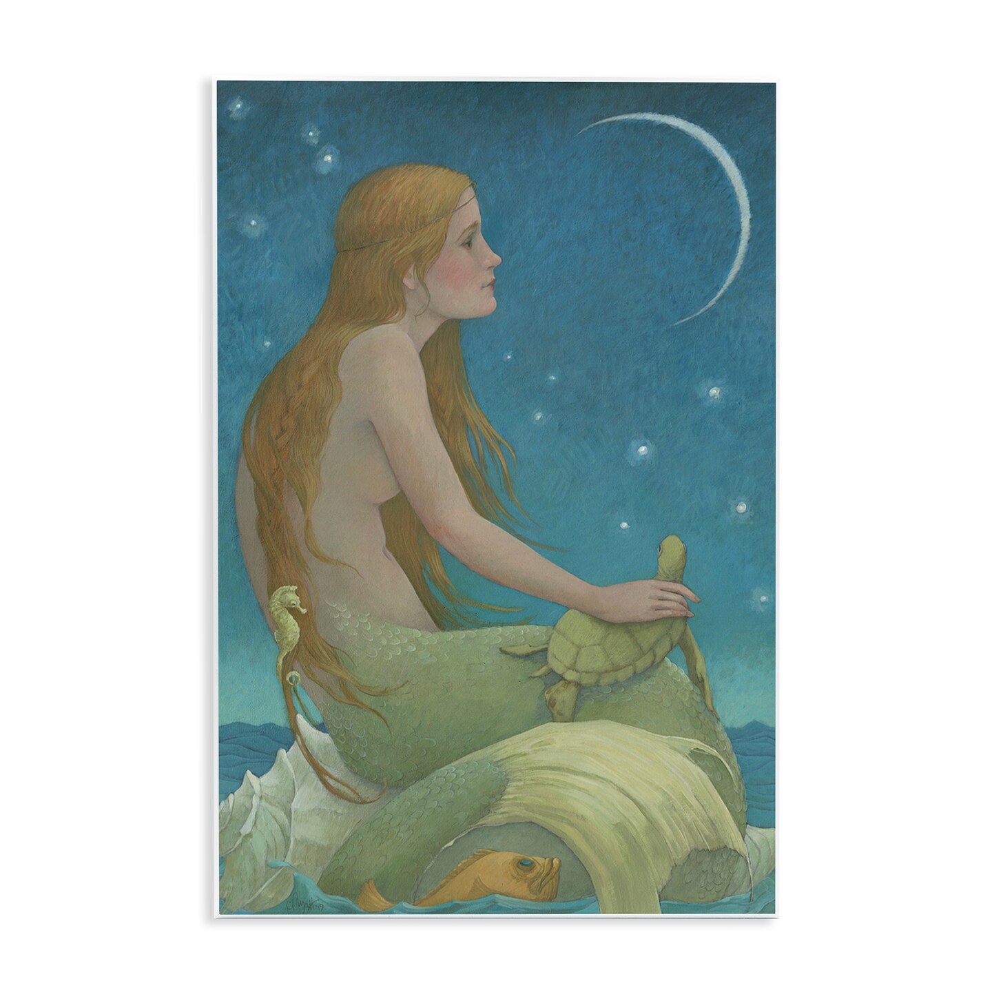Stupell Industries New Moon Mermaid Portrait Wall Plaque, design by Christina P. Wyatt