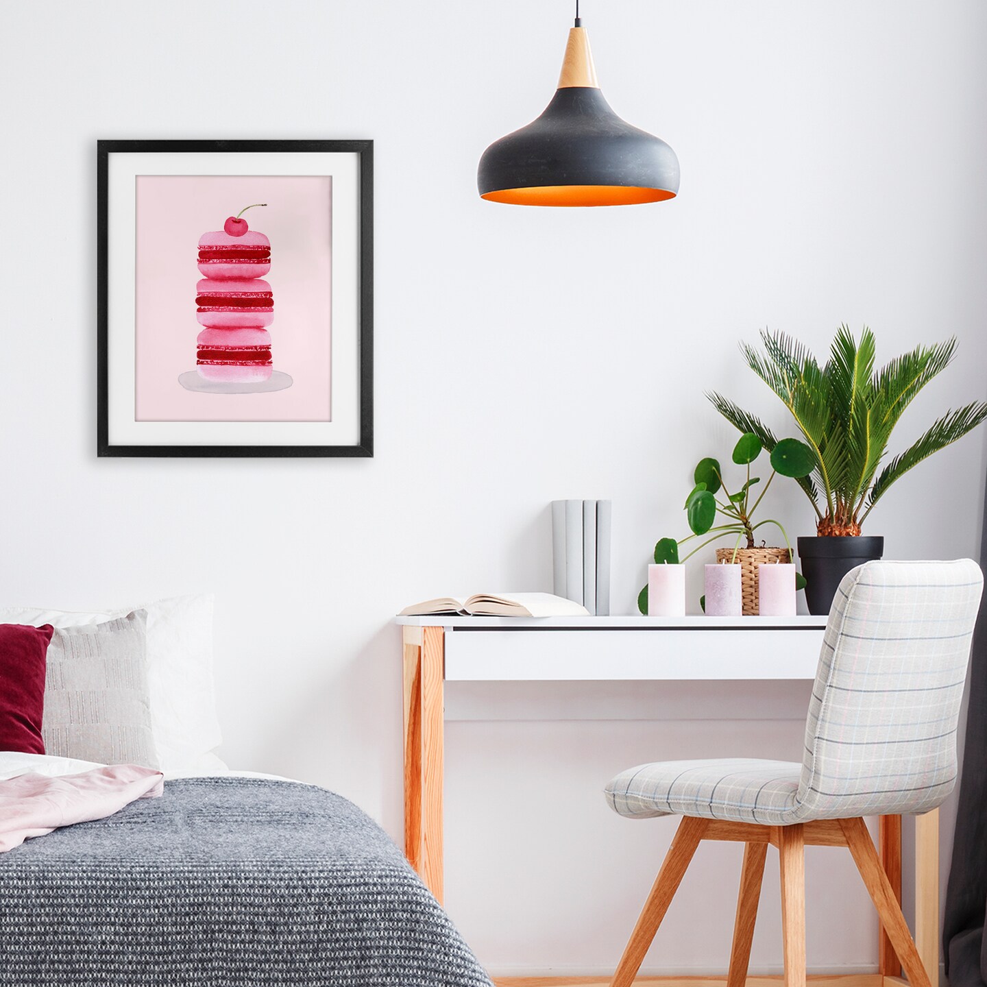 Stupell Industries Coquette Macaroon Cherry Stack Framed Print Under Glass, design by Nina Jacobs