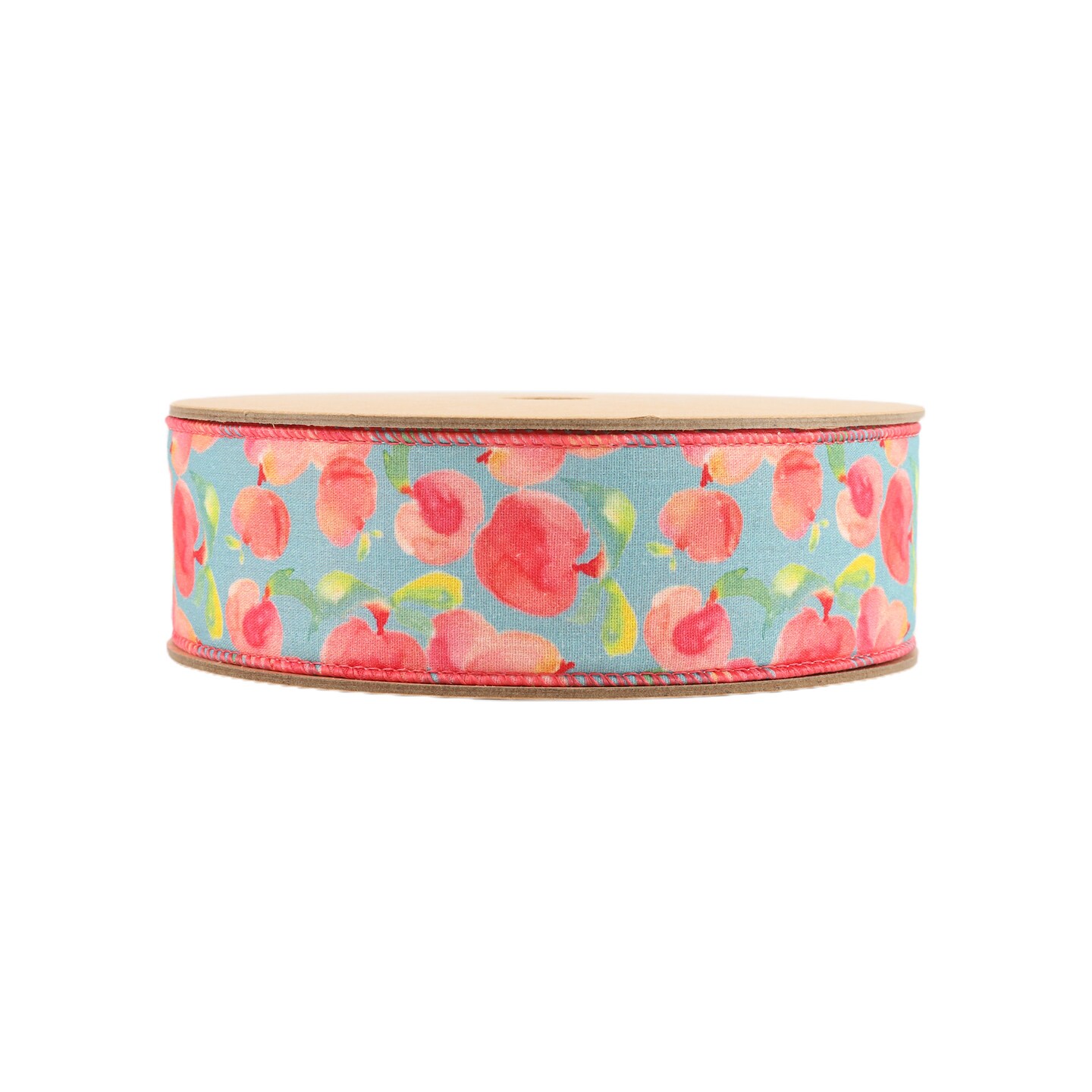 LaRibbons 1 1/2" - 2 1/2" Wired Ribbon | Peaches w/ Peach Backing | 10 Yard Roll