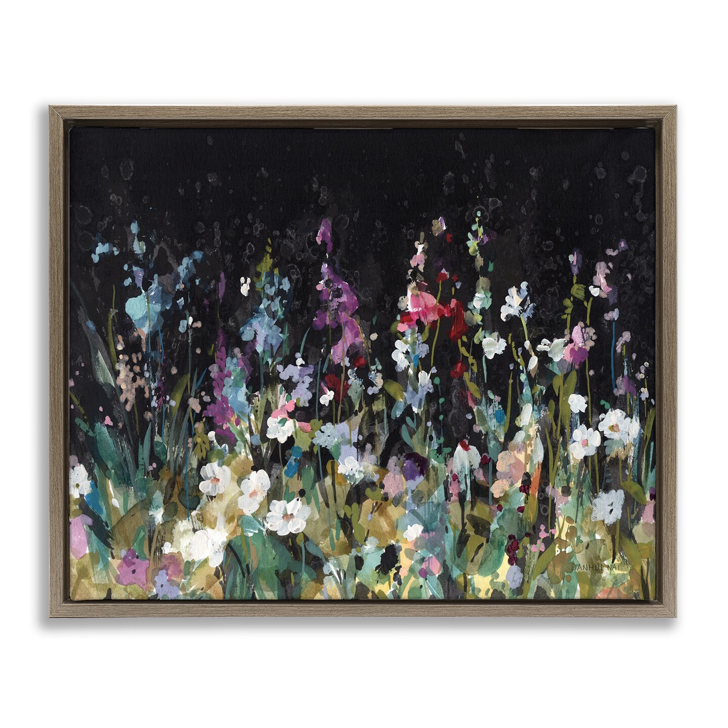 Stupell Industries Dark Garden Meadow Framed Floater Canvas Wall Art Design by Danhui Nai