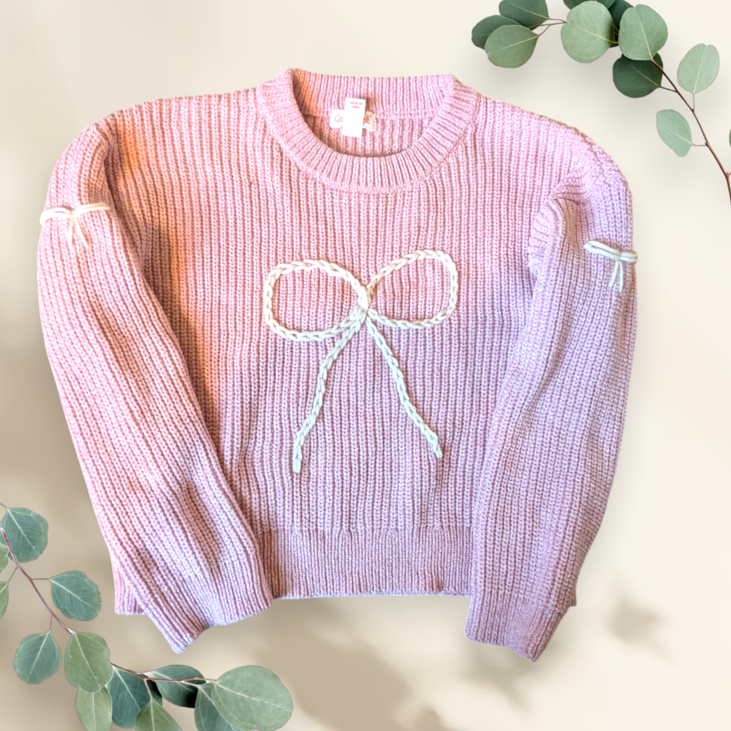 Embroidered Bow Sweater, Baby Girl Clothing, Girl Birthday Gift, Christmas Sweater for Baby Girl Outfit for Family Photo, Bows, Embroidery product 2