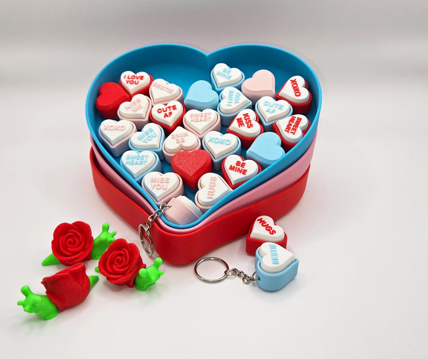 Conversation Heart Fidget Toys - Clicky Sensory Keychain, Valentine Gift,  Galentine Gift