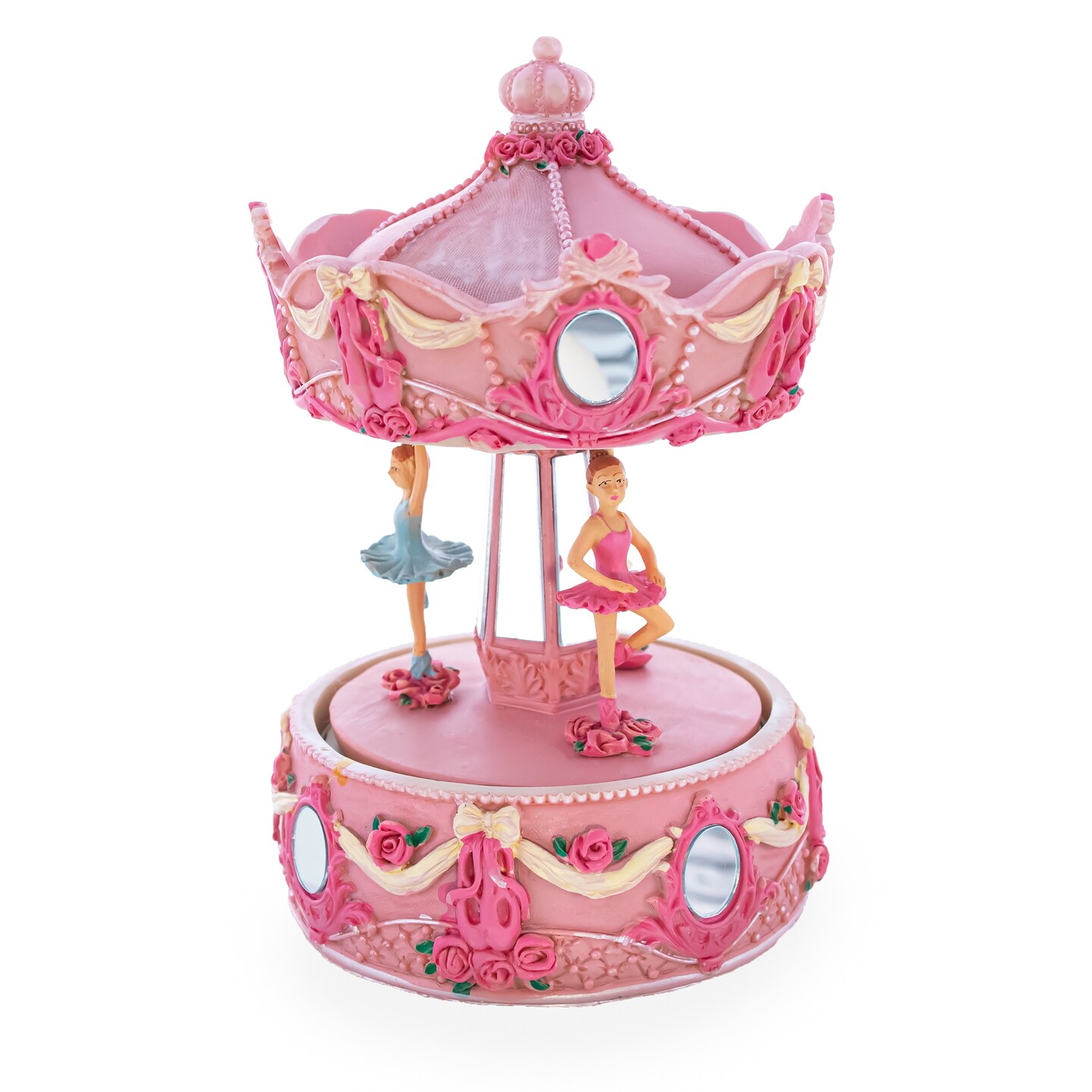 Pink Ballerina Carousel Rotating Musical Figurine