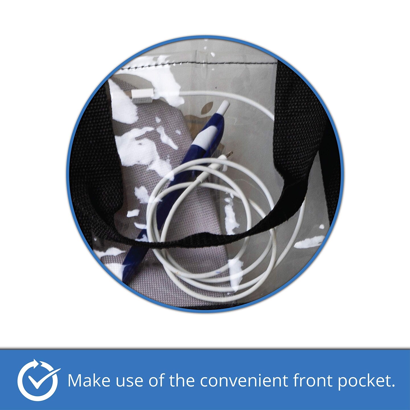 2 Pieces  Clear Tote Bags for Work, Beach, Stadium, Security Approved with Zipper Closure
