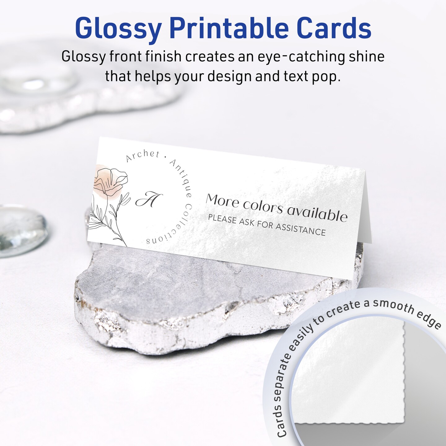 Avery Glossy White Place Cards, 1-7/16&#x22; x 3-3/4&#x22; Rectangle