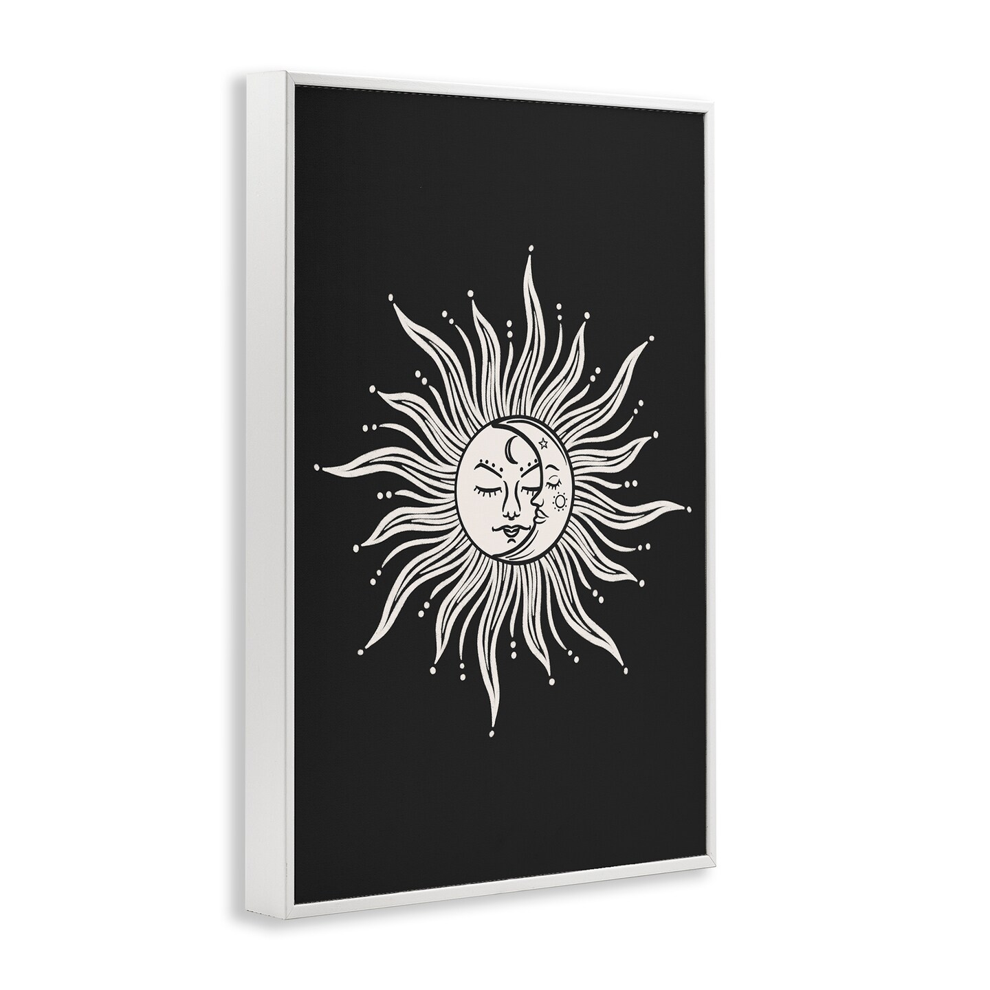 Stupell Industries Celestial Sun on Black Framed Giclee Wall Art Design by JJ Design House LLC