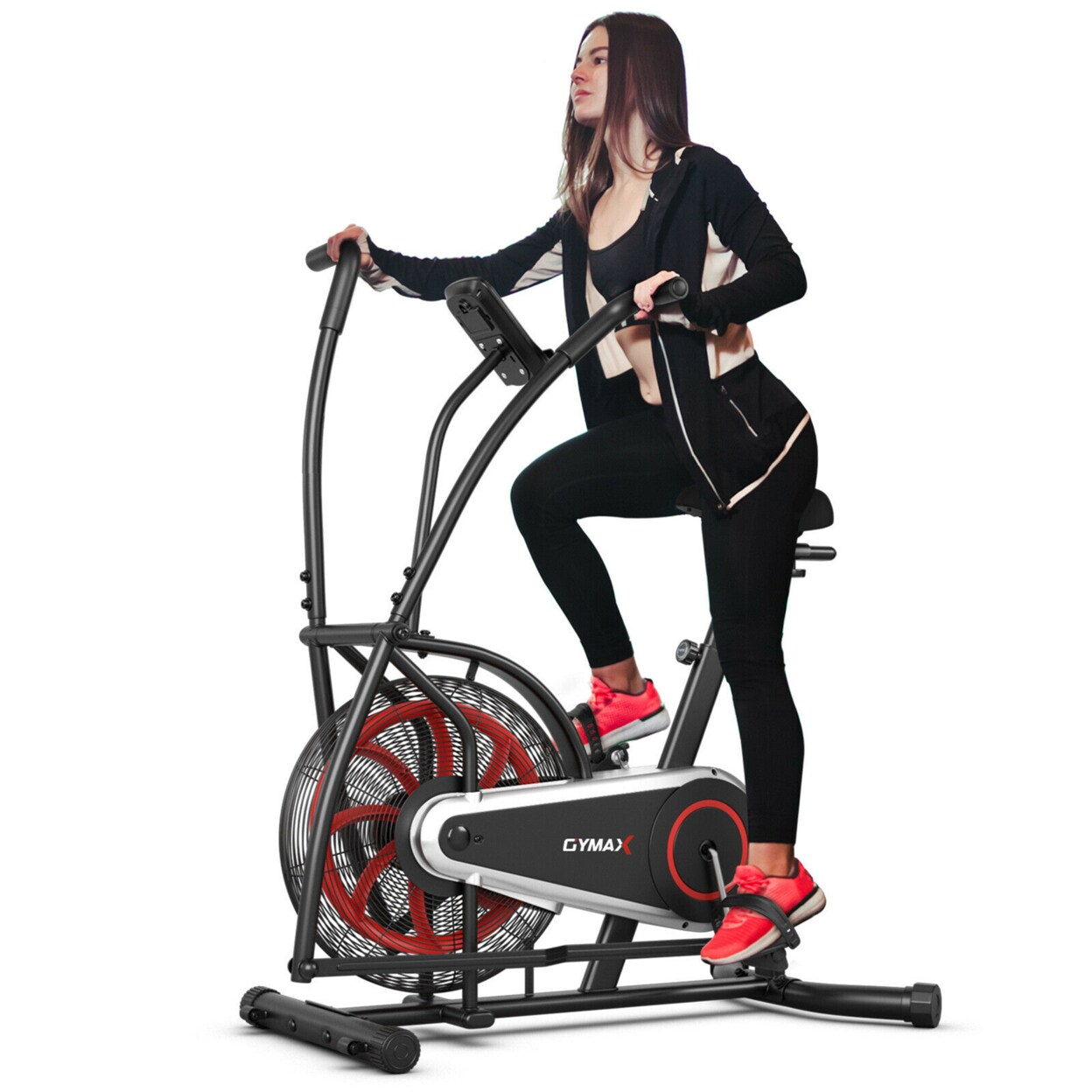 Unlimited Resistance Airdyne Bike Fan Exercise Bike With Clear Lcd Display