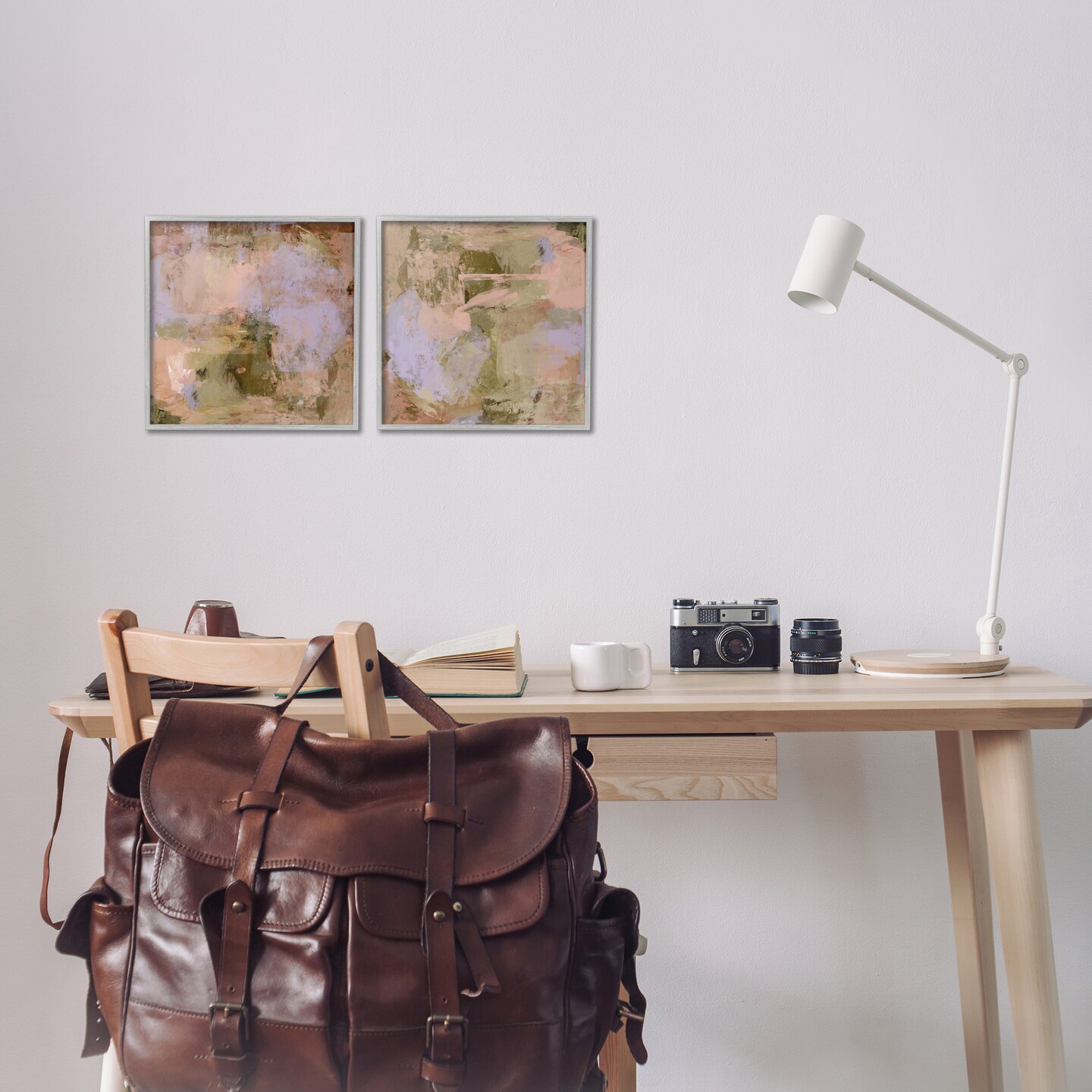 Stupell Industries Rustic Paint Distortion 2 pc Framed Giclee Wall Art Set Design by Hayley Michelle