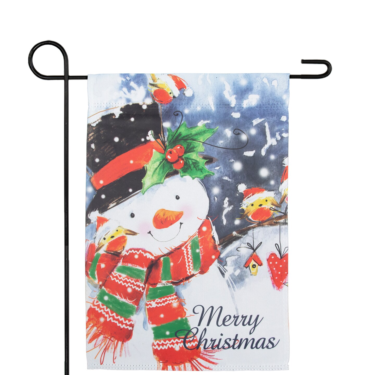 Northlight Snowman and Birds Merry Christmas Outdoor Garden Flag 12.5" x 18"