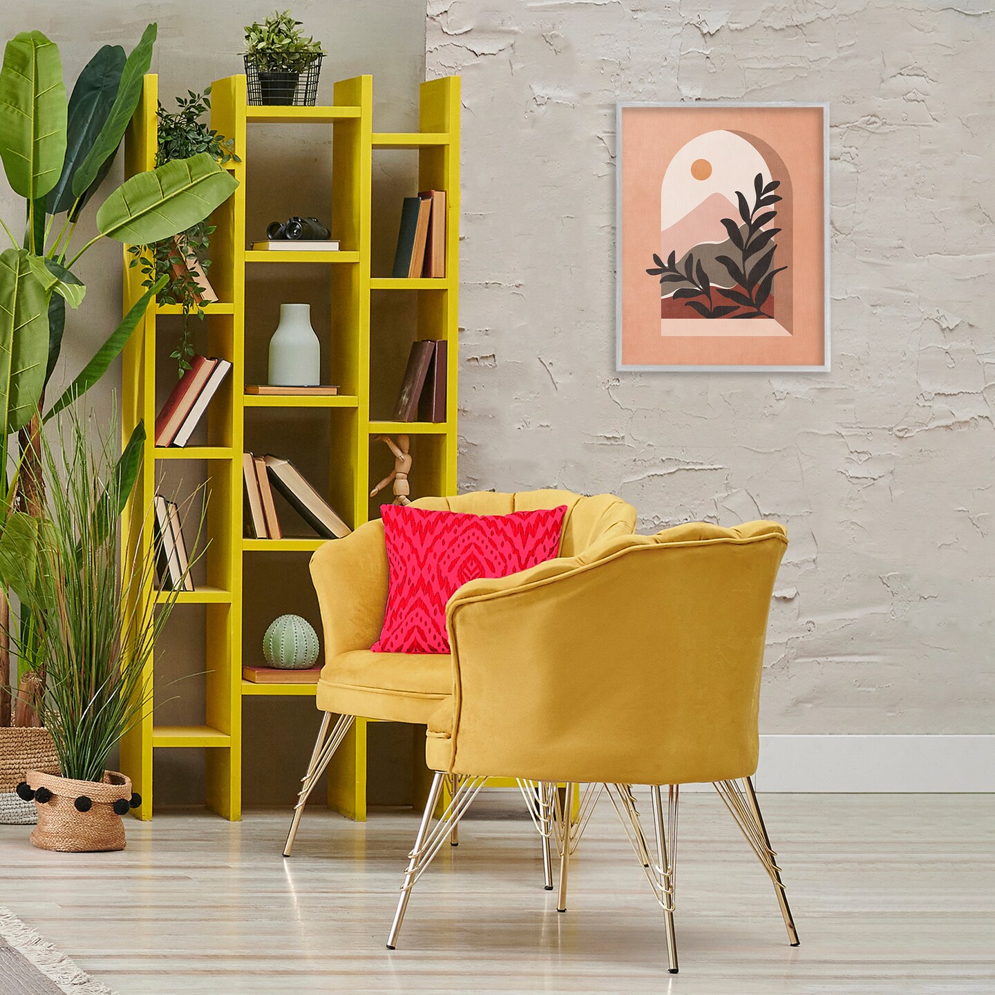 Stupell Industries Terracotta Boho Window Framed Giclee Wall Art Design by Nataly White