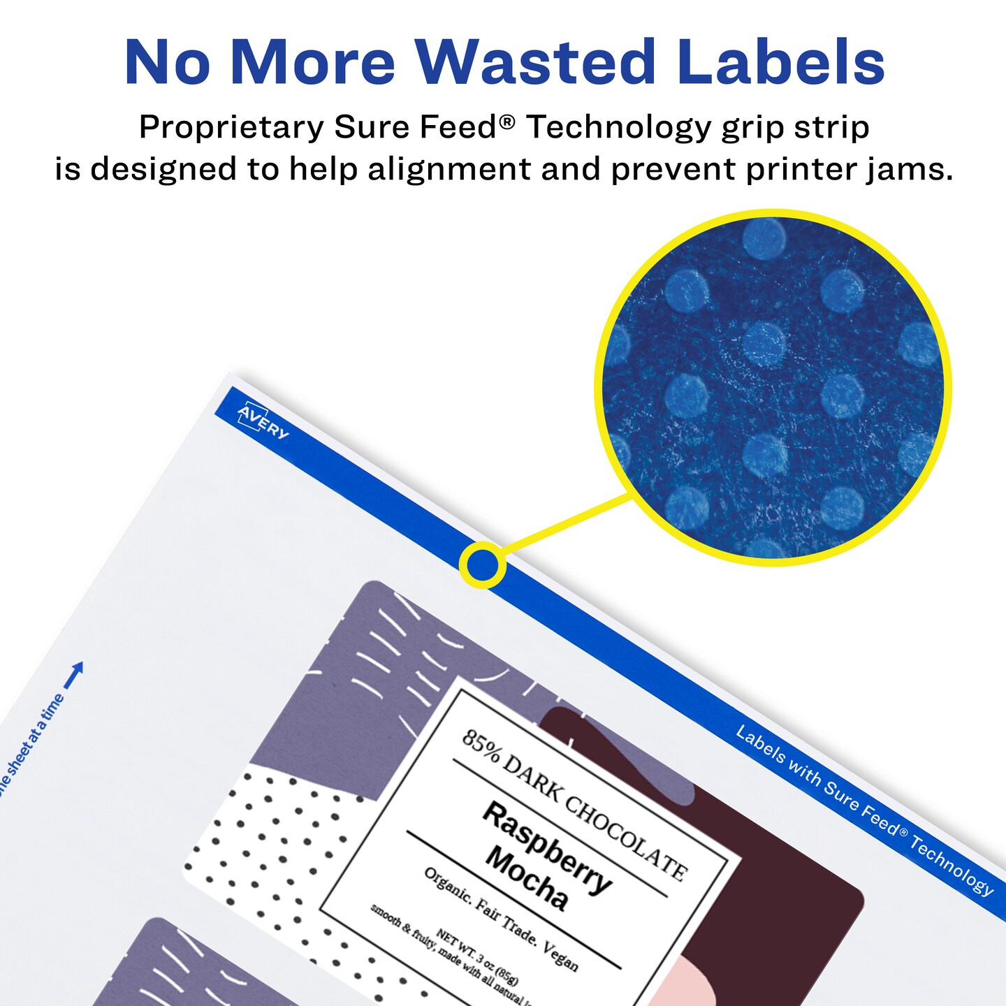 Avery Glossy White Rectangle Labels with Sure Feed, 2&#x22; x 6&#x22;