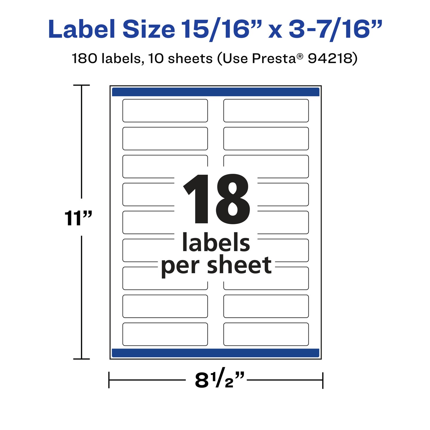 Avery Glossy Clear Rectangle Labels with Sure Feed, 15/16" x 3-7/16"