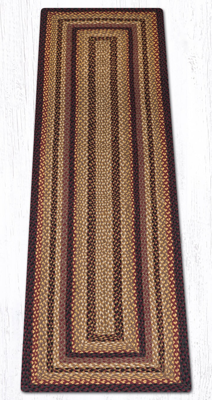 Earth Rugs RC-371 Black Cherry / Chocolate / Cream Rectangle Braided Rug 3 x 5