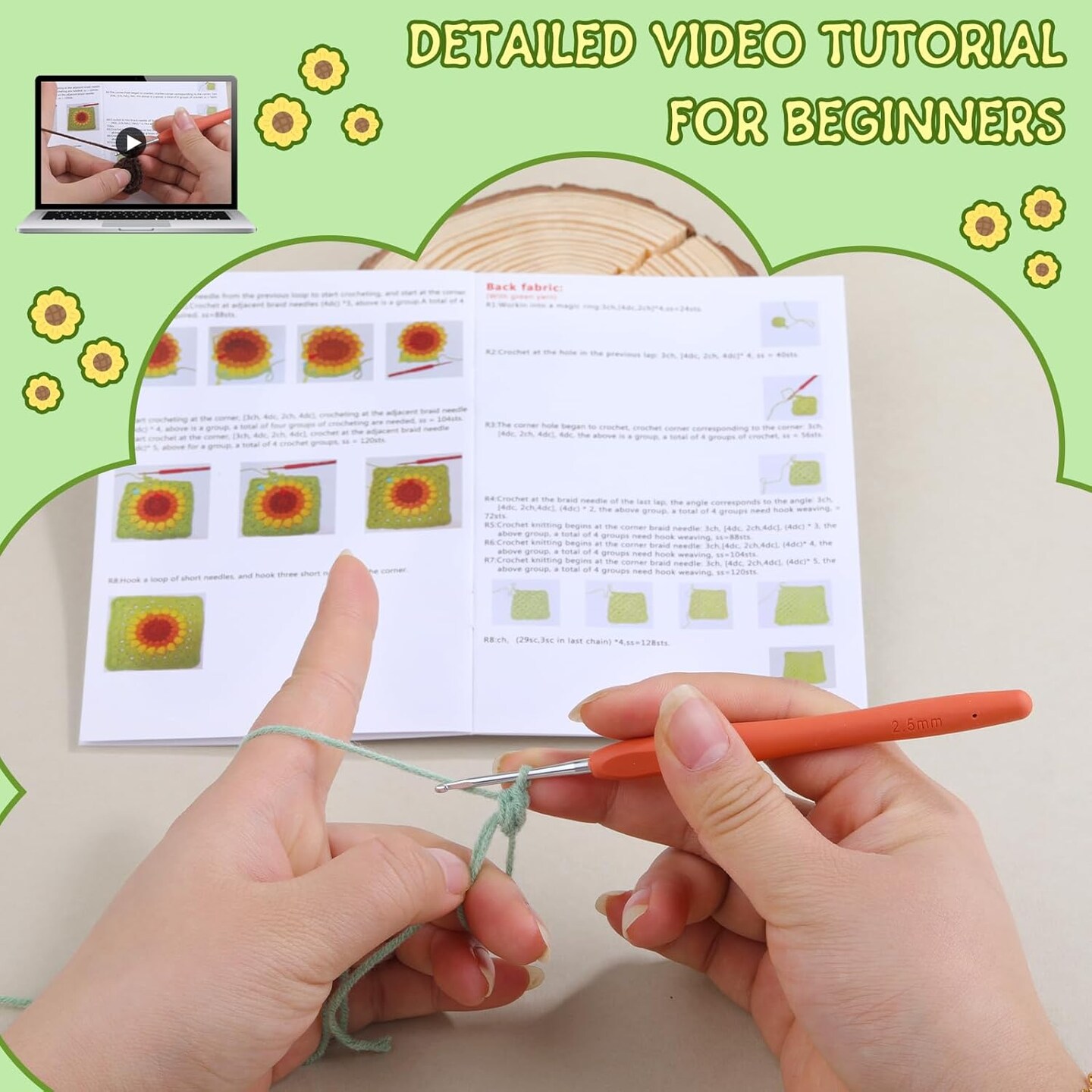 Crochet Kit for Beginners Phone Bag Beginners Crochet Kit, Crochet Craft Starters Kits for Adults with Easy Step-by-Step Video Tutorials