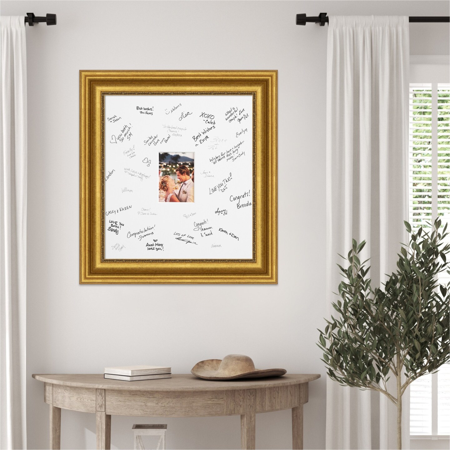 Parlor Signature Mat Picture Frame, Photo Frame Wedding Guest Book Alternative, Autograph Picture Mat for Signature Board, Wedding Celebrations Graduations Support Encouragement or Retirement