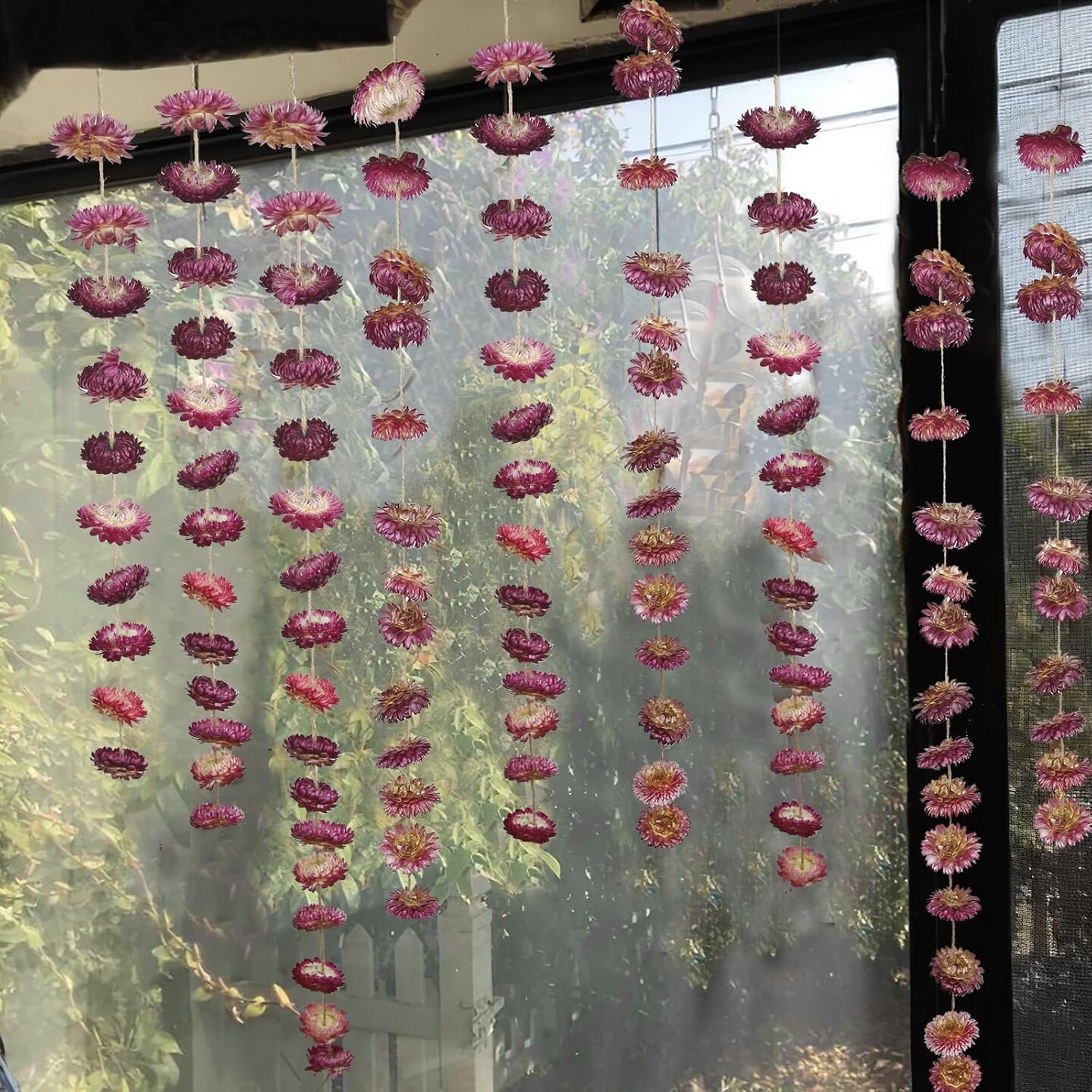 Dried Flower Garland – 10.5 ft with 63 Natural Daisy & Sunflower Heads for Wedding, Boho, Home, Party & Wall Hanging Décor