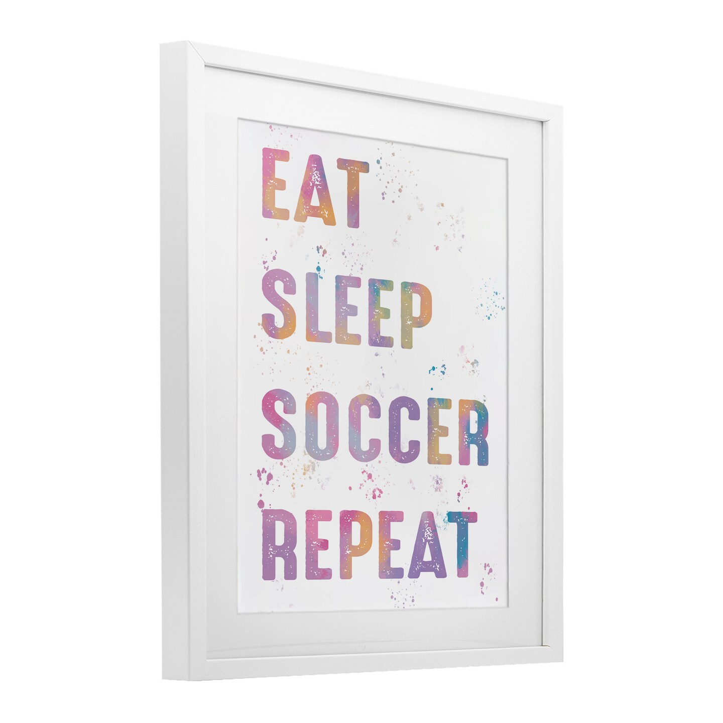 Stupell Industries Eat Sleep Soccer Life Pastel Black Framed Print Under Glass, design by Marcus Prime
