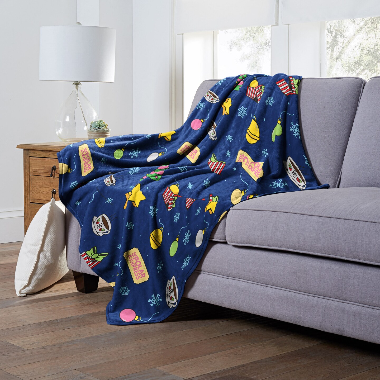 Warner Brothers Christmas Polar Express Silk Touch Throw Blanket