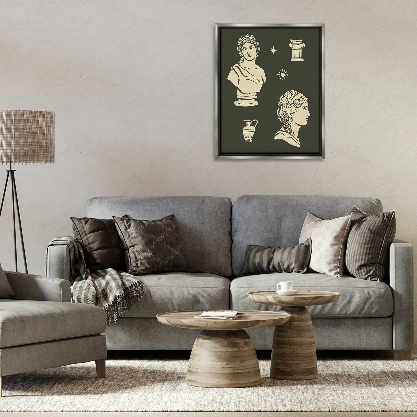 Stupell Industries Modern Dark Academia Statues Floating Frame By Victoria Barnes