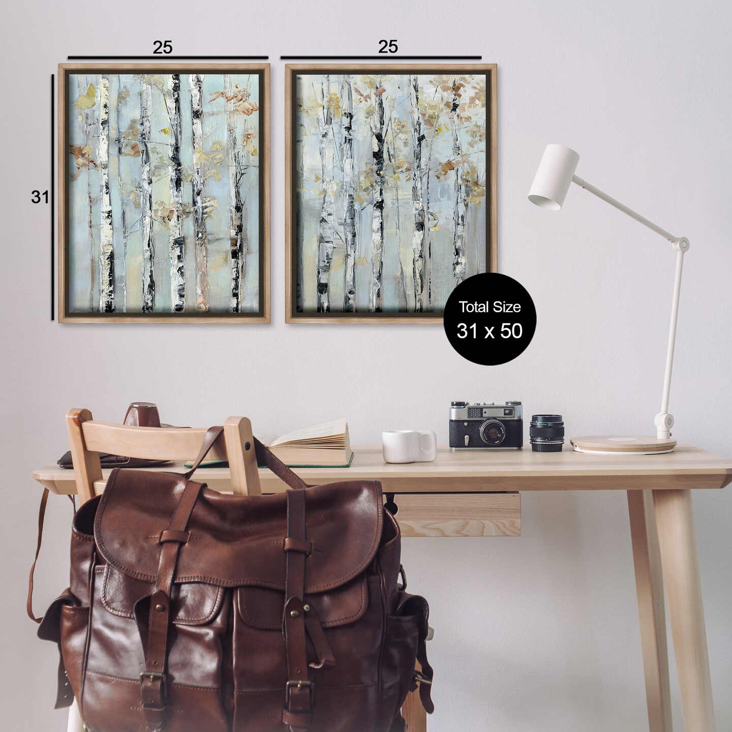 Stupell Industries Autumnal Birch Trees 2pc Floating Frame Set By Sally Swatland