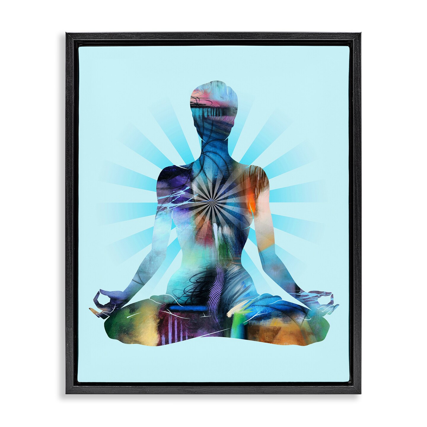 Stupell Industries Zen Meditation Pose Framed Floater Canvas Wall Art Design by Tim Parker