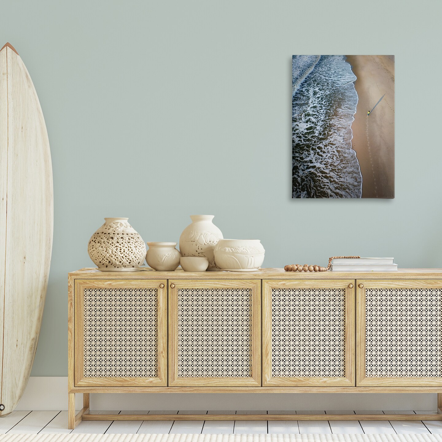Stupell Industries Vertical Aerial Beach View Canvas Wall Art Design by Rick Berk