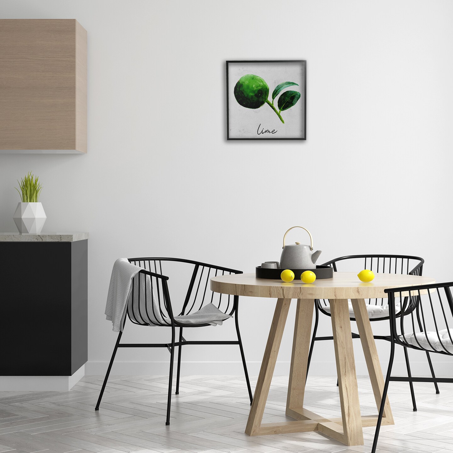 Stupell Industries Kitchen Lime with Leaf Framed Giclee Wall Art Design by Regina Moore