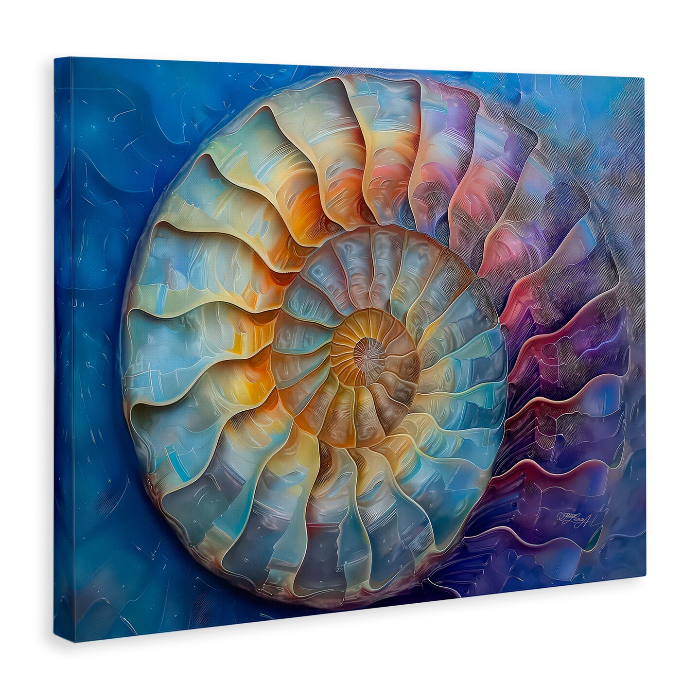 Stupell Industries Maritime Nautilus Spiral Canvas Wall Art Design by Lena Owens