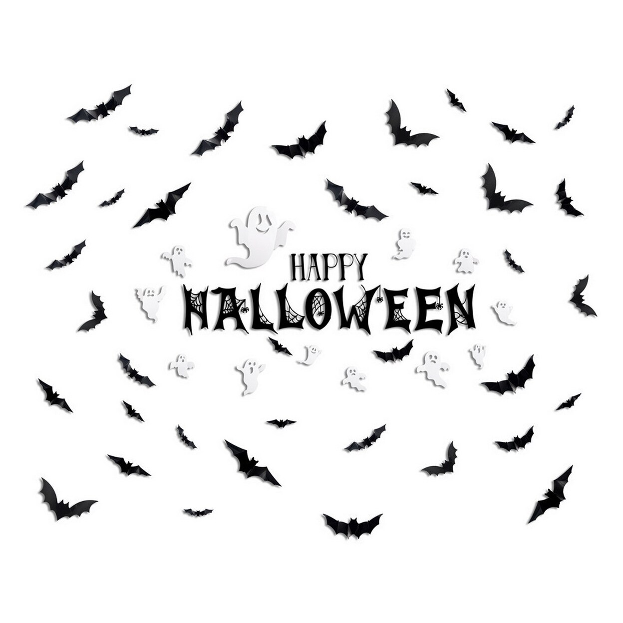 Wall Stickers Halloween Garage Door Decorations Magnetic 3D Different Sizes Bat Spider Ghost Stickers Haunted House