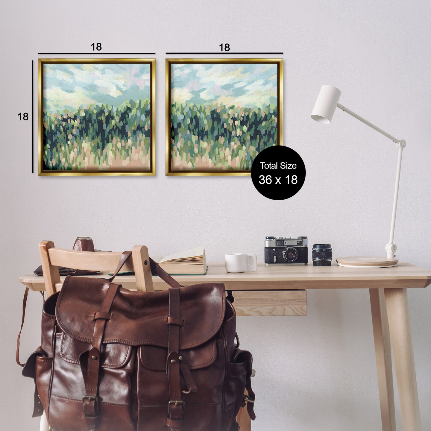 Stupell Industries Abstract Tall Wheat Grass Field 2 pc Framed Floater Canvas Wall Art Set Design by June Erica Vess
