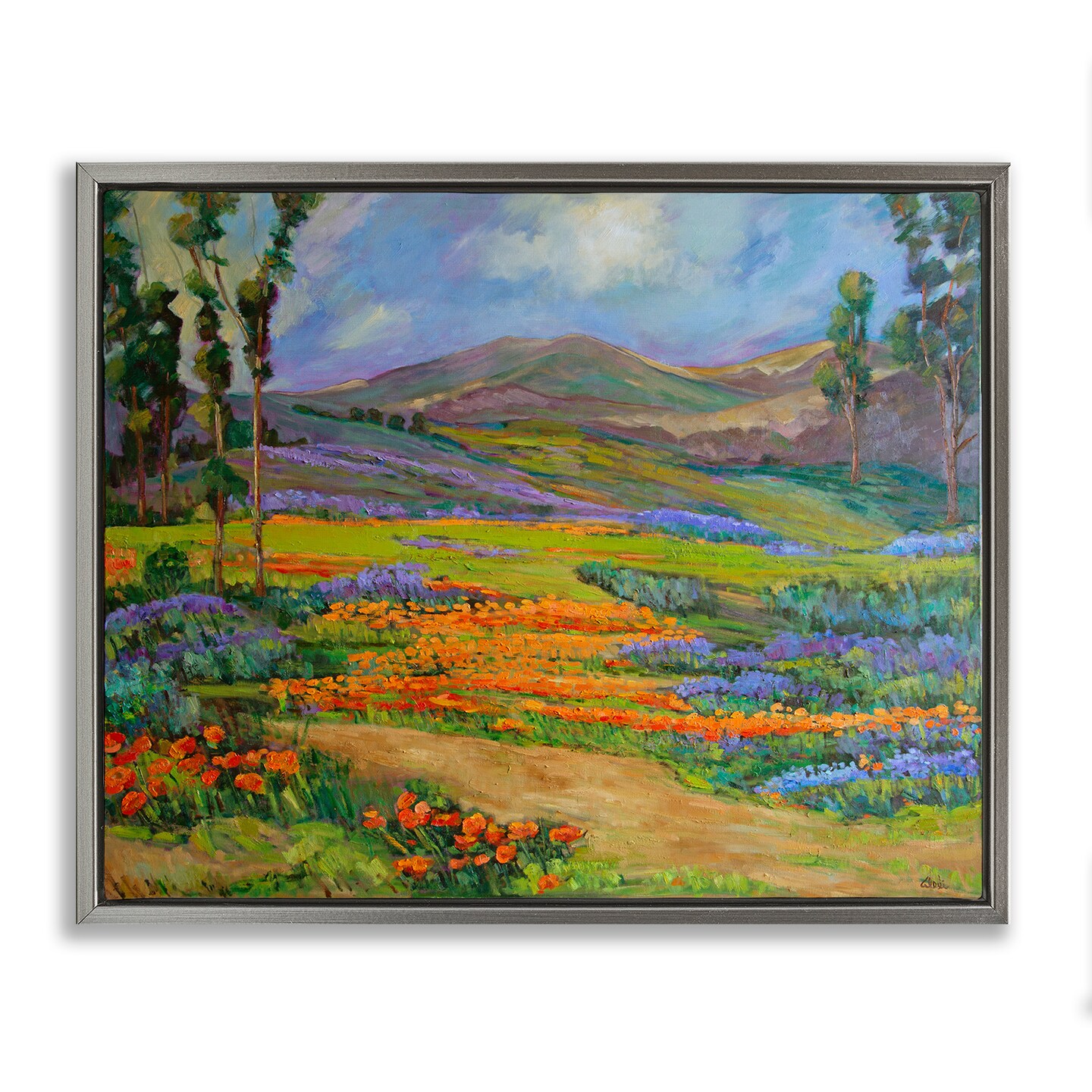 Stupell Industries Bountiful Meadow Landscape Framed Floater Canvas Wall Art Design by Alexi Fine