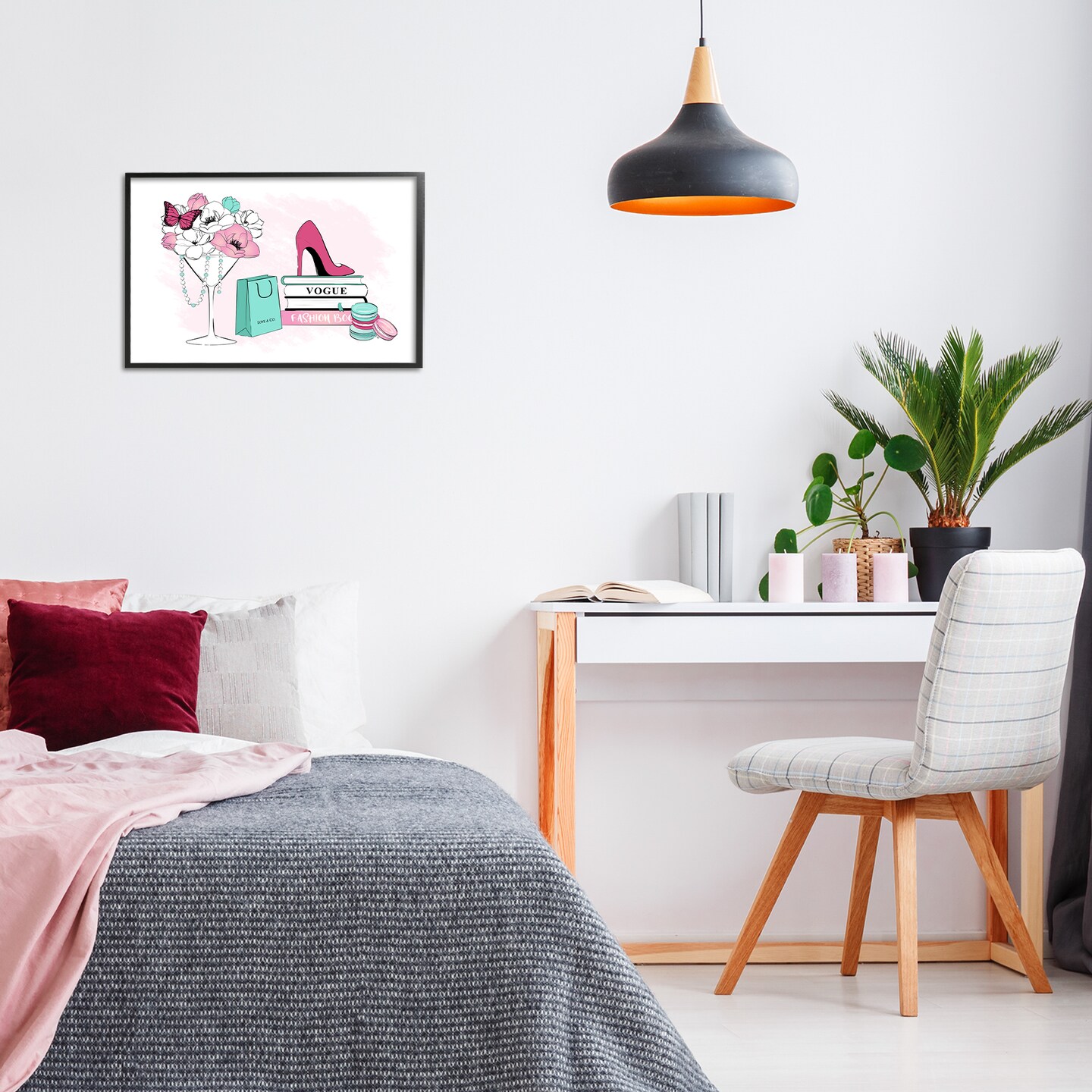 Stupell Industries Fashion Books Scene Framed Giclee Wall Art Design by Martina Pavlova